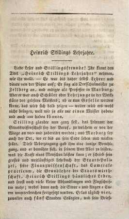 Heinrich Stillings Lehr-Jahre : eine wahrhafte Geschichte