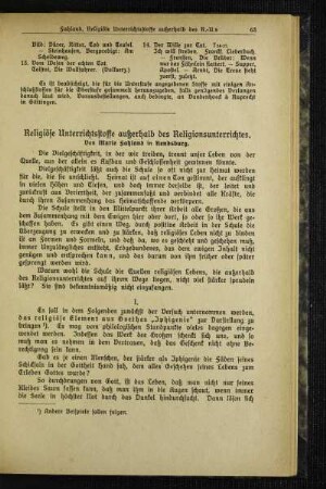 Religiöse Unterrichtsstoffe außerhalb des Religionsunterrichtes