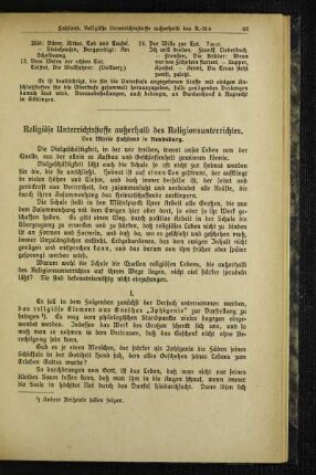 Religiöse Unterrichtsstoffe außerhalb des Religionsunterrichtes