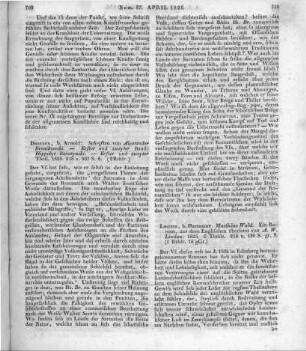 [Lockhart, J. G.]: Matthäus Wald, ein Roman. Aus dem Englischen übersetzt v. A. W. Lindau. T. 1-2. Leipzig: Hartmann 1825