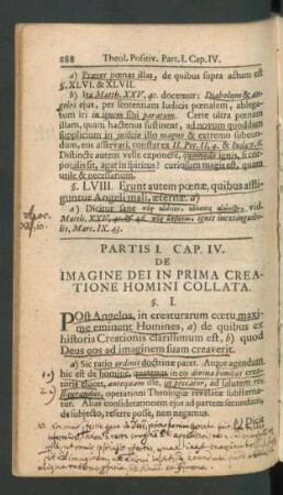 Cap. IV. De Imagine Dei In Prima Creatione Homini Collata