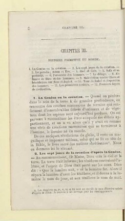 Chapitre III. Histoire primitive du monde