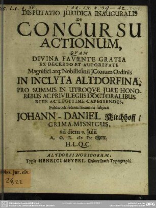 Disputatio de concursu actionum