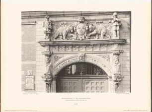 Gemeindeschule in der Waldemarstraße, Berlin: Detail Portal Lehrerwohnhaus (aus: Neubauten der Stadt Berlin, Bd. III, 1904)