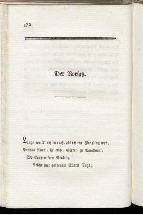 Der Vorsatz. - Intoleranz.