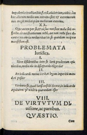 VIII. De Virtutum Divisione, ac partibus.