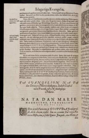 106-122, Na ta dan Marie Magdalene, evangelion Luc. na VII. cap. - Na Svetiga Iacoba dan, Evangelium Marci na I. cap.