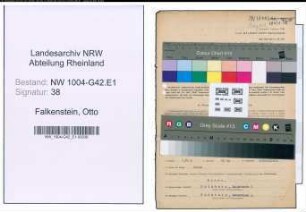 Entnazifizierung Otto Falkenstein , geb. 10.06.1900 (Angestellter)