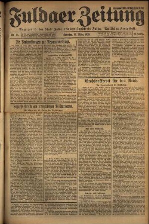 Erste Ausgabe vom Sonntag, den 17. März 1929.