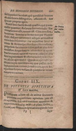 Caput IIX. De Potentia Appetitiva & Loco motiva.