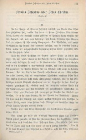 161-174 Flavius Josephus über Jesus Christus : Schluß
