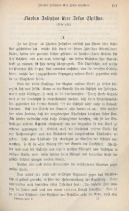 161-174 Flavius Josephus über Jesus Christus : Schluß