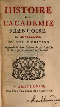 Histoire de l'Academie Française