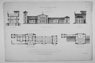 Hofgeismar, Ansichten und Grundrisse der Bahnstation der Kurfürst-Wilhelm-Friedrich-Nordbahn