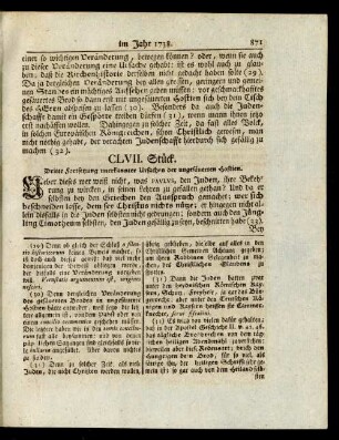 CLVII. Stück. Dritte Fortsetzung unerkannter Ursachen der ungesäuerten Hostien.
