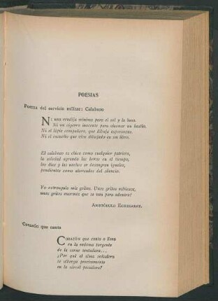 Poesías : Poema del servicio militar: Calabozo [y] Corazón que canta [y] Era luz...