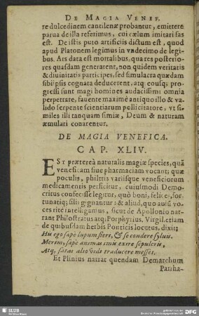 De Magia Venefica. Cap. XLIV.