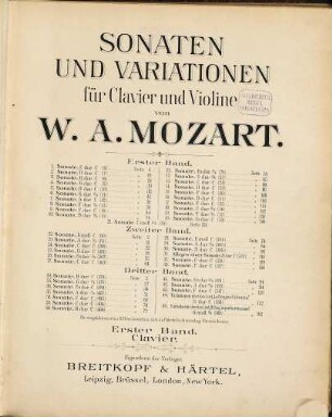 Sonaten und Variationen für Clavier und Violine, 1
