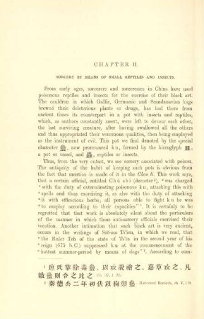 Chapter II. Sorcery by means of small reptiles and insects