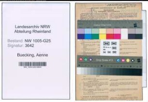 Entnazifizierung Aenne Buecking , geb. 09.06.1888 (Kauffrau)