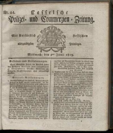Nr. 44, Mittwoch, den 2ten Junii 1819