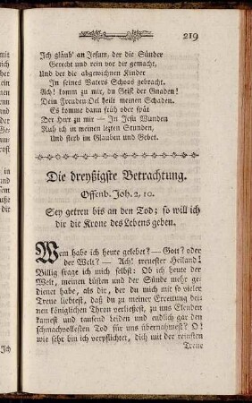 Die dreyßigste Betrachtung