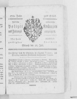 30tes Stück., Ausgabe vom 26. Juli 1780