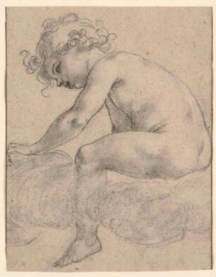 Auf einer Wolke sitzender Putto (recto)