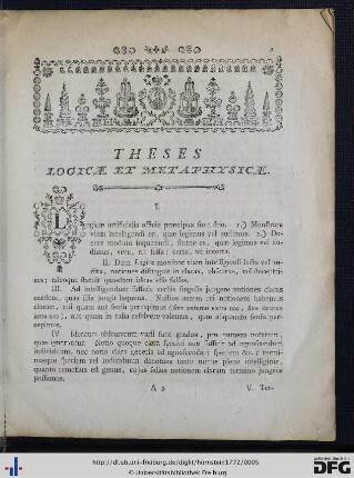 Theses Logicae Et Metaphysicae.