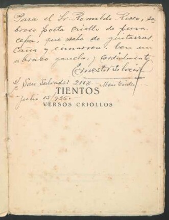 Dedicatoria manuscrita