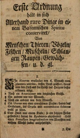 Catalogus Zahlreicher, nützlicher, und sonderbahrer von Natur- und Kunst gebildeter Seltenheiten : In Regno Animali ... Vegetabili ... Minerali ...