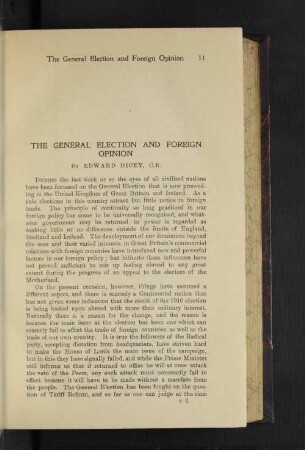 The General Election and Foreign Opinion