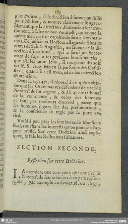 Section Seconde. Reflexion sur cette Doctrine