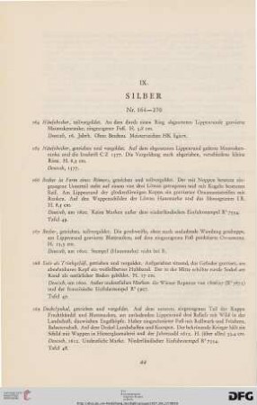 IX. Silber (Nr. 164-270)