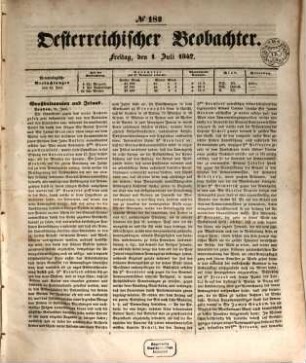 Der Oesterreichische Beobachter. 1842,7/12