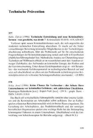 339-340, Technische Prävention