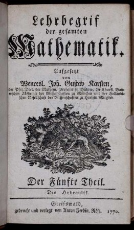Theil 5: Lehrbegriff der gesamten Mathematik. Fünfte Theil