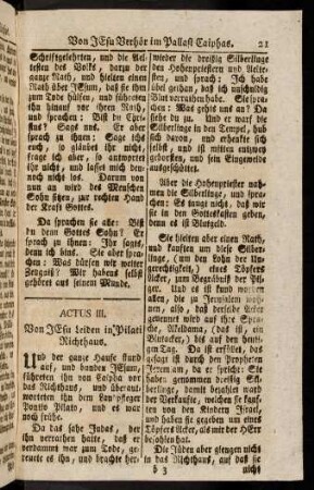 21-30, Von Jesu Leiden in Pilati Richthaus; ...