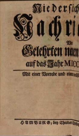Niedersächsische Nachrichten von gelehrten neuen Sachen : auf das Jahr .... 1736
