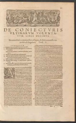 De Coniecturis Ultimarum Voluntatum. Liber Decimus.