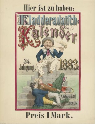 Hier ist zu haben: Kladderadatsch Kalender 34. Jahrgang 1883