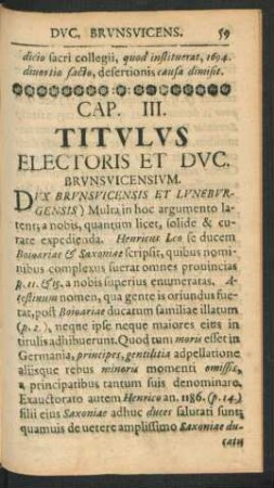 Cap. II. Titulus Electoris Et Duc. Brunsvicensium.