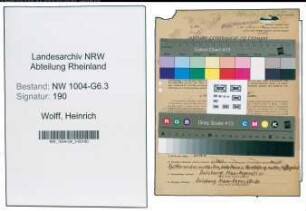 Entnazifizierung Heinrich Wolff , geb. 25.05.1912 (Arbeiter)