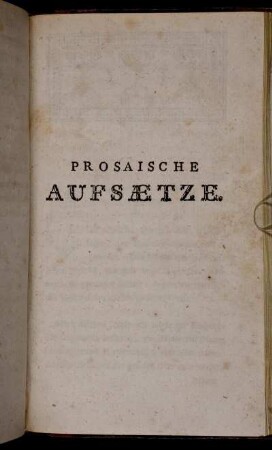 Prosaische Aufsætze.