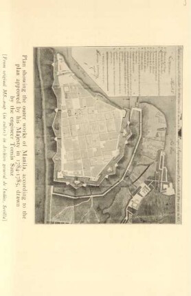 Plan showing the outer works of Manila, according to the plan approved by his Majesty in 1784-1785, drawn by the engineer Tomás Sanz