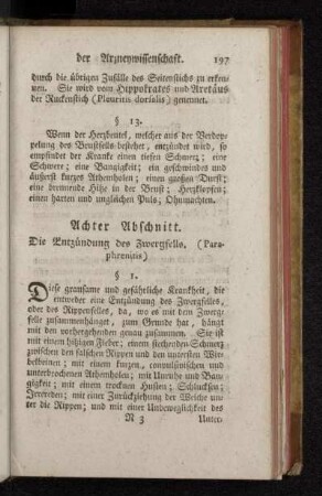 Achter Abschnitt. Die Entzündung des Zwergfells. (Paraphrenitis)