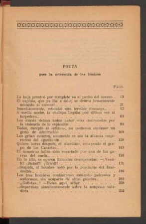 Pauta para la colocación de las láminas