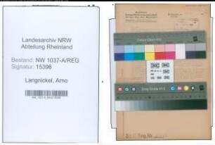 Entnazifizierung Arno Langnickel , geb. 04.10.1901 (Regierungsinspektor)