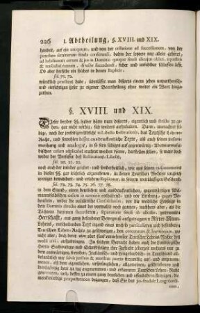 226-230, I. Abtheilung § XVIII und XIX