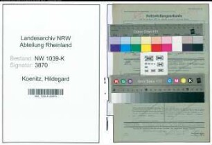 Entnazifizierung Hildegard Koenitz , geb. 00.00.0000 ()
